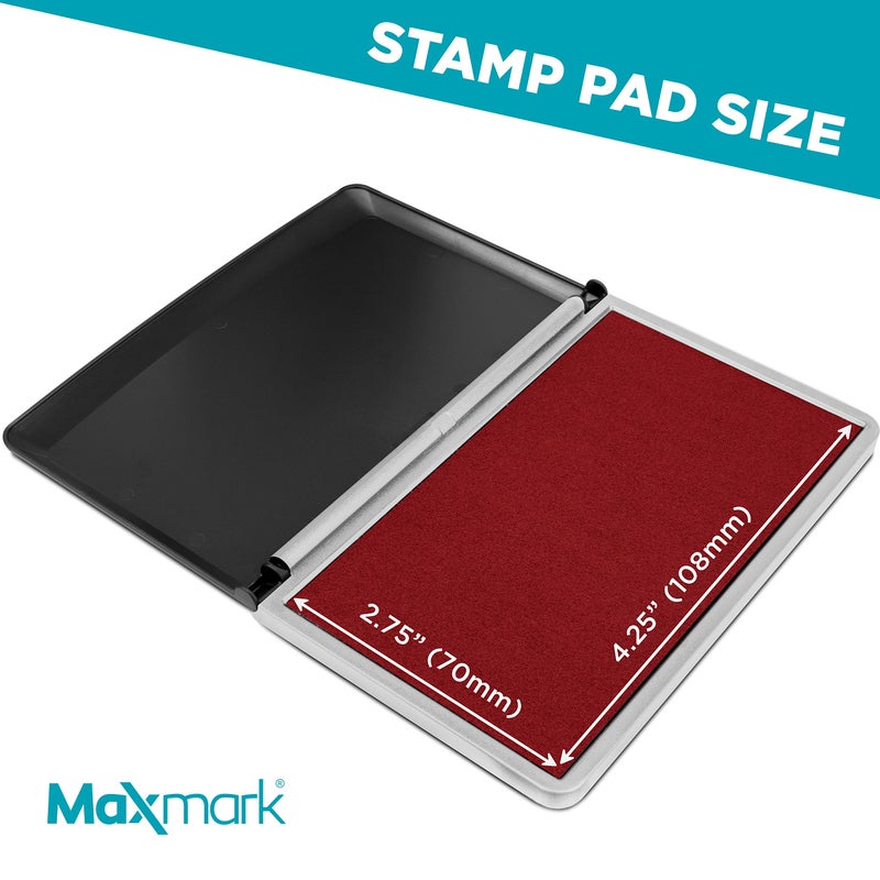 MaxMark Large Crimson Red Stamp Pad - 2-3/4" by 4-1/4" - Premium Quality Felt Pad - Image 3